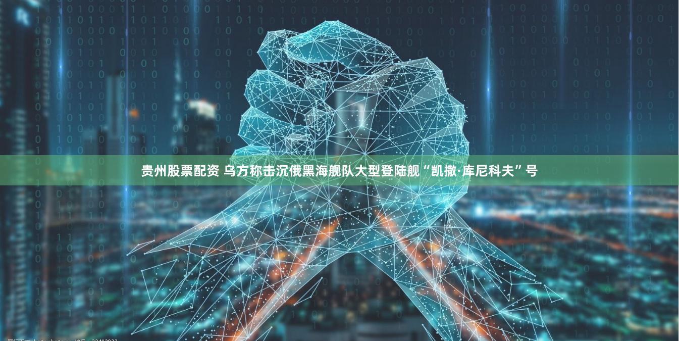 贵州股票配资 乌方称击沉俄黑海舰队大型登陆舰“凯撒·库尼科夫”号